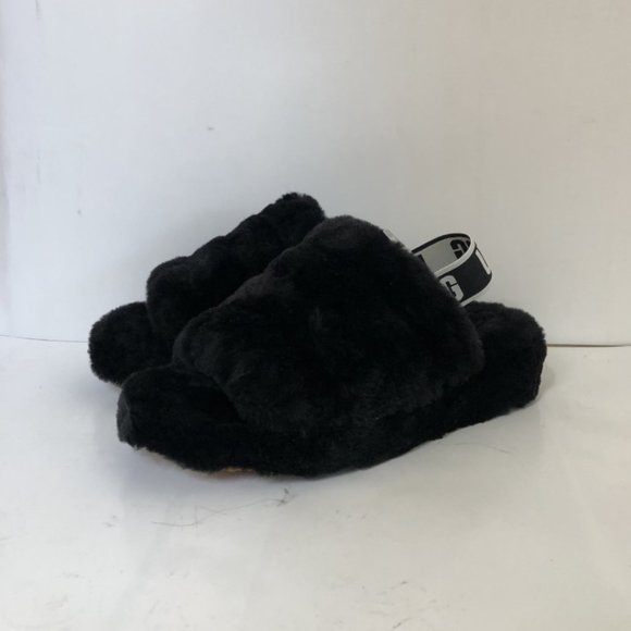 -NEW UGG Fluff Yeah Slide in Black Size US 8 #180 - Picture 4 of 7
